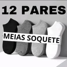 Kit 12 ou 6 Pares Meias Soquete curta Algodão