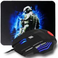 Mouse gamer para pc 3200 dpi ergonomico para computador jogo acompanha mouse pad