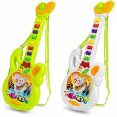 Guitarra Infantil Brinquedo Musical Para Crianças Educativo Com Luz E Som