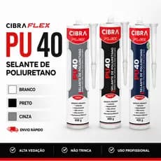 PU 40 Cola Selante Para Vedação 400g Branco, Cinza, Preto Cibraflex