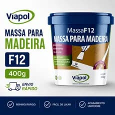 Massa F12 Calafetar Correção Madeira Viapol 400g Div Cores