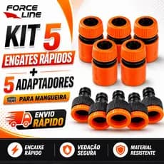 Engate Rápido e Adaptador para mangueira 10 peças - Forceline