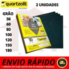 2 Lixas Para Ferro/Aço Grão 36 ao 180 Quartzolit- Remove Tintas e Ferrugens de Metais