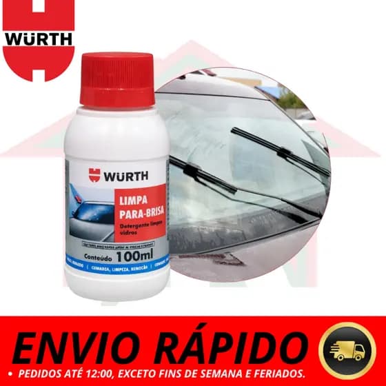 Limpa Para Brisa Wurth 100ml Fluido Liquido Limpeza Parabrisa Automotivo Carro Limpador