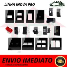 Interruptores e Tomadas Inova Pro Class Preto Black Piano Alumbra