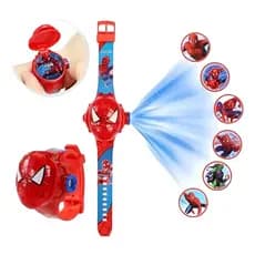 Relógio Projetor Infantil Homem Aranha 6 Imagens LED Digital Brinquedo Menino Presente Criança