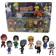Cartela Completa com 8 Mini Bonecos Naruto Shippuden Anime Brinquedo Colecionável 6 cm