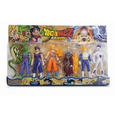 Kit Cartelado Dragon Ball Z Bonecos Articulados C/ Esferas do Dragão Majin Boo Saiyajin Goku Gohan