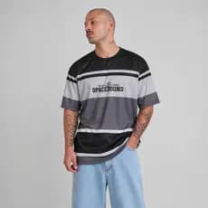 Camiseta Masculina Dry Fit Listrada Camisa Esportiva Casual Estampada Spacebound Streetwear Conforto Performance