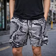 Shorts Tactel Masculino Estampado Cobra Bermuda Elastano Streetwear Masculina Treino