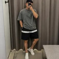 Shorts Tactel Masculino Estampado Faixa Bermuda Listra Elastano Streetwear Masculina Treino