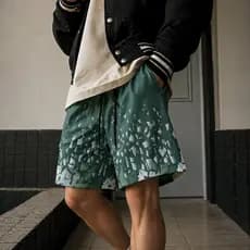 Shorts Tactel Masculino Estampado Fragmento Bermuda Elastano Streetwear Masculina Treino