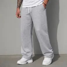 Calça Moletom Masculina Streetwear Premium Oversized Calça Baggy Reta Estilo Wide Leg Casual