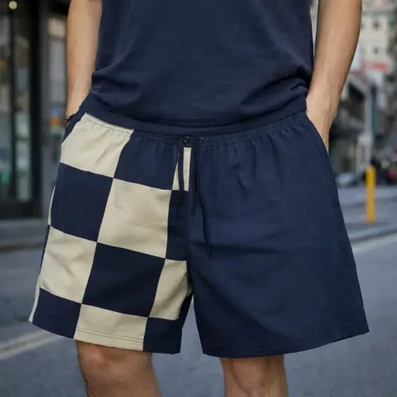 Shorts Tactel Masculino Estampado Xadrex  Bermuda Mauricinho Elastano Streetwear Masculina Treino
