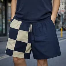 Shorts Tactel Masculino Estampado Xadrex  Bermuda Mauricinho Elastano Streetwear Masculina Treino