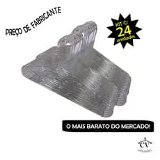 Cabide em Acrílico Fino Tradicional para roupas 24 unidades