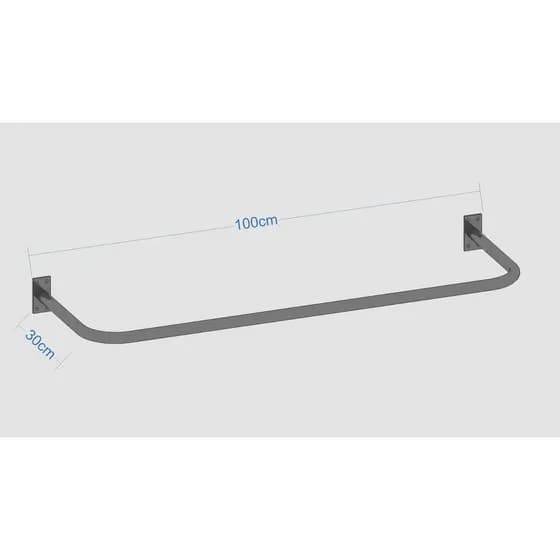 KIT COM 2 UNIDADES  - ARARA PARA PAREDE 1.0 METRO, COM PARAFUSO
