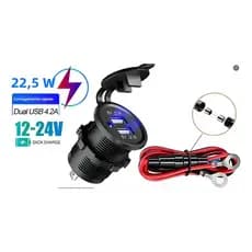Carregador Veicular Duplo USB 12V 24V 18W 2.1A