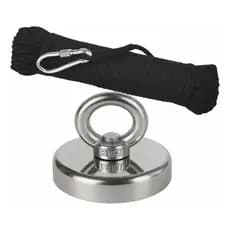 Imã De Neodimio Super Forte 60mm 130kg Pesca Com Corda 10m