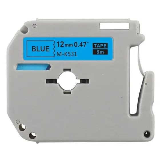 Fita Rotuladora M-k531 12mmx8m Azul Compatível Com Pt 80 70 Cor MK531 PRETO/AZUL 12MM