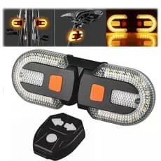 Lanterna Traseira Bike Eletrica com Seta Recarregável e Controle Sem fio USB 38 Leds