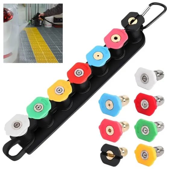 Conjunto Universal de 7 Bicos para Lavadora de Alta Pressão Ideal para Lavagem de Carros