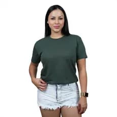Camiseta Feminina Verde Militar T-shirt Lançamento Promoção