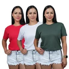 Kit Camisas Femininas 3 Peças Promoção