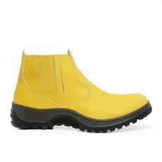 Bota Masculina Sola de Borracha Costurada Botina para Uso Casual e Resistente para Trabalho