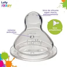 Lolly Bico Mamadeira Big T2 Fluxo M Transparente 2 UN