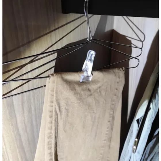Kit 150 Presilha para Cabide Reforçada Transparente Prendedores de Roupas