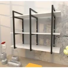Prateleira Industrial Com Três Níveis Cor Branco 68x30x90