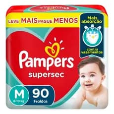 Fralda Pampers Supersec M - 90 fraldas
