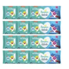 Lenço Umedecido Pampers Splashers Baby Shark 576 Unidades Kit 12x48