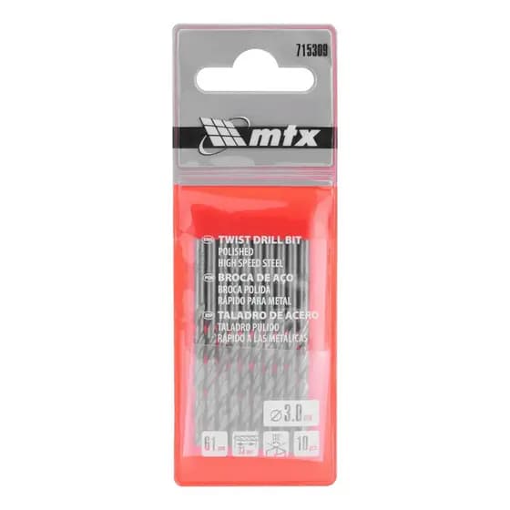 Kit Broca aco rapido standard, para metal, polida, haste, 2mm, 20pcs /  Broca Aço Rápido Standard 3mm 10 Peças
