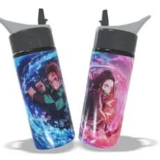 Garrafa Squeeze Demon Slayer Kimetsu no Yaiba Anime Exclusiva Alumínio Infantil Escolar