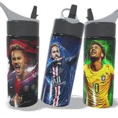 Garrafa Squeeze Neymar Futebol com Nome Alumínio Personalizada