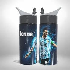 Garrafa Squeeze Lionel Messi Com Nome Infantil Escolar Presente
