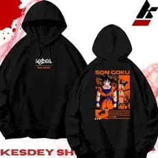 MOLETOM UNISSEX STREETWEAR PERSONALIZADA ESTAMPA KESDEY SON GOKU ANIME DRAGON BALL