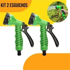 Esguichos Pistola Para Mangueira Jardim 7 Jatos Bico - kit com 2 Unidades