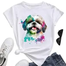 Camiseta  Camisa Atmclass 100% Algodão Premium camiseta babylook de shiatsu camiseta dog shitzu camiseta babylook cachor