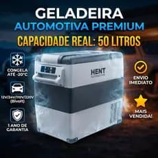 Geladeira Portátil 50 litros HENT 50l Caminhão Lancha veículos carros camping praia HENT  Volts 12/24/127/220