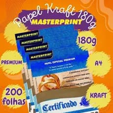 Papel Kraft 180g 200 Folhas A4 Artesanato Premium Masterprint