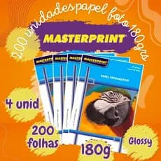 Papel Fotográfico 180g A4 200 Folhas Glossy à Prova D"água Brilhante