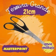 Tesoura Multiuso Grande Aço Inox 21cm Cabo Preto Masterprint