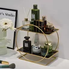 Organizador de perfume para cômoda, organizador de maquiagem de 2 camadas para penteadeira