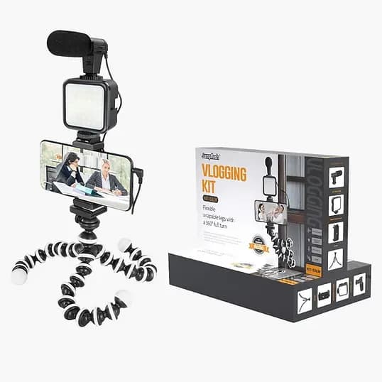 Kit Suporte Vlogging Profissional Gravação Jumpflash Tripé Microfone