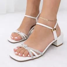 Sandália Salto Bloco meninas e mulheres 3cm strass envio imediato