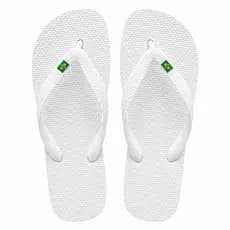Chinelo de Dedo Masculino e Feminino Bandeira do Brasil do Brasil de Dedo Branca e Preto