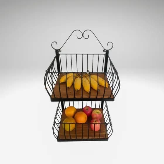 fruteira de parede com 2 cestos Quadrada Para Parede E Pia  Para Frutas E Legumes a